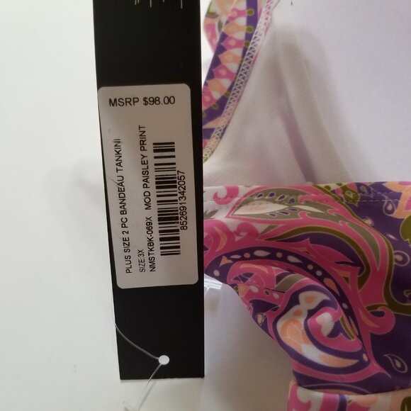 NWT Nicole Miller Tankini Swim Top Size 3X - Picture 7 of 9